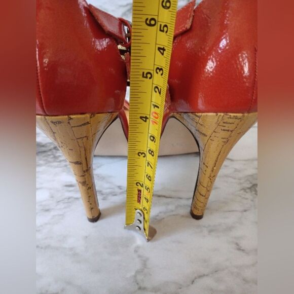 Anne Michelle Orange Double Buckle Sandals Size 7.5 - Picture 7 of 13